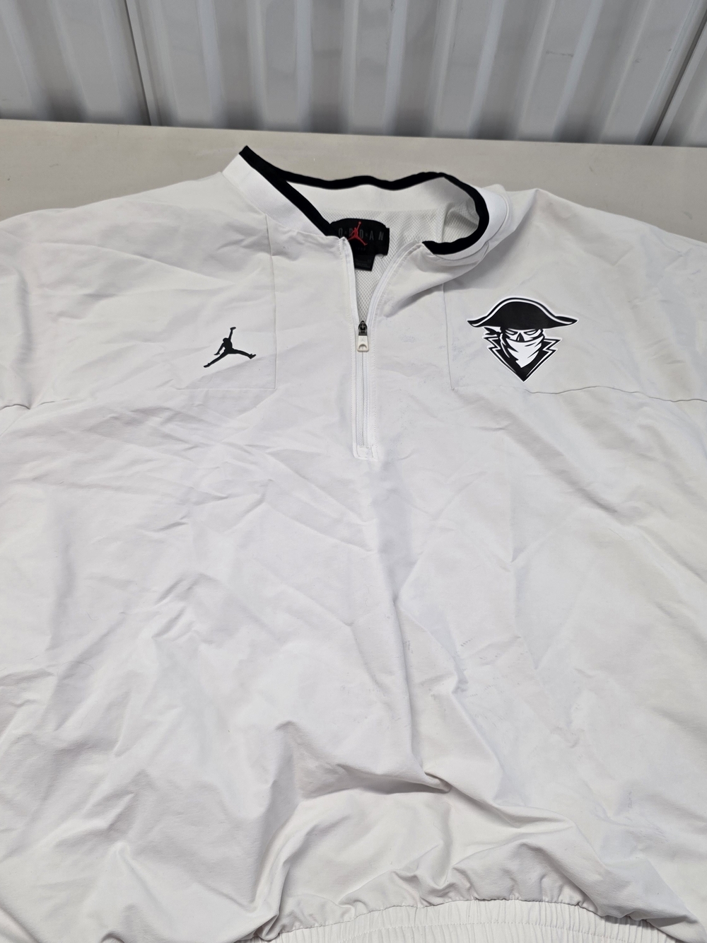 Jordan Jacket Training 1/4 Zip Windbreaker White Short Sleeve Men's Size XL